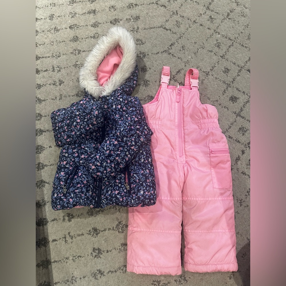 2T Carter’s girls’ snow jacket and bib